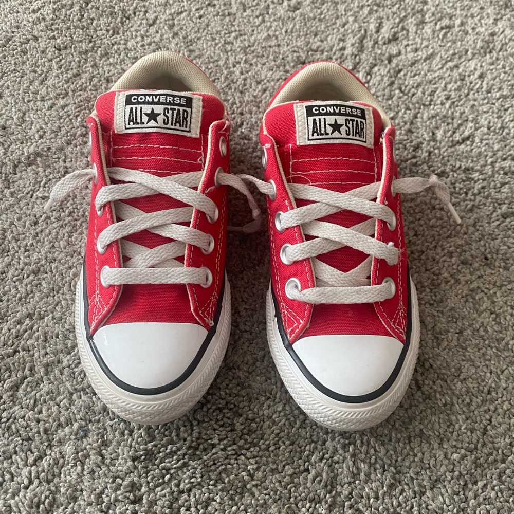 Converse Kids Red and White Sneakers